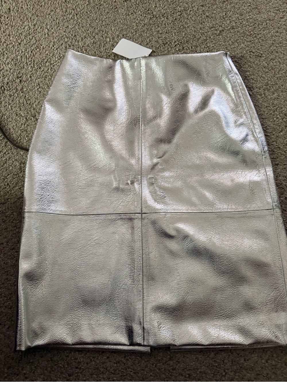 H&M Shiny Silver Pencil Skirt